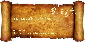 Balaskó Ábel névjegykártya