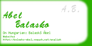 abel balasko business card